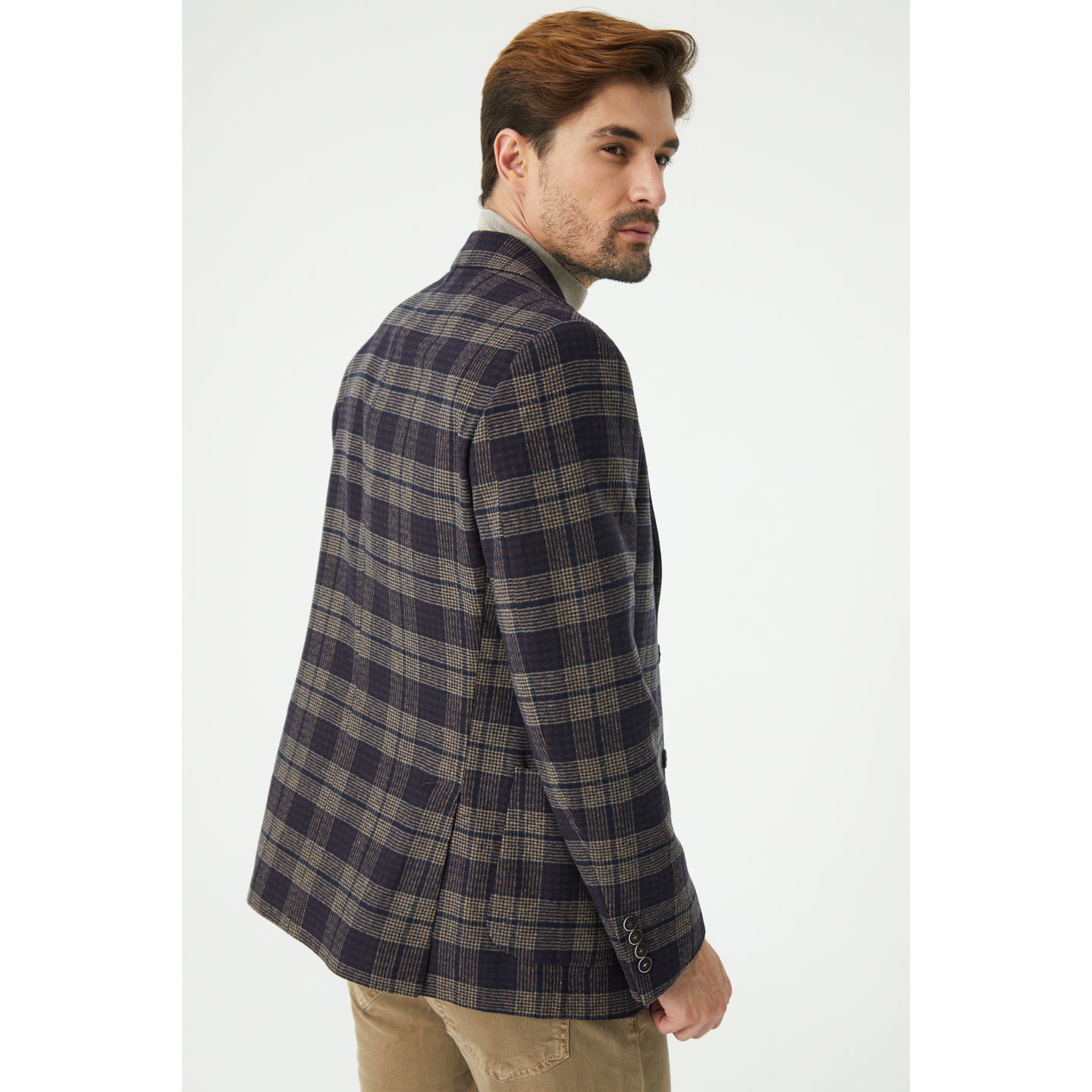 Beige - Navy Sport Jacket